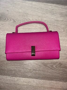 Le Château Hot Pink & Gold Top-Handle Clutch Bag